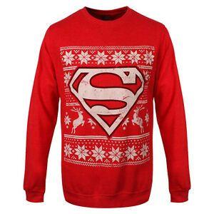 Christmas Superman Logo - Official Superman Logo Fair Isle Red Christmas Jumper - DC Comics ...