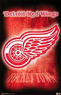 White Picture of Red Wing Logo - Red Wings Player And Team Posters