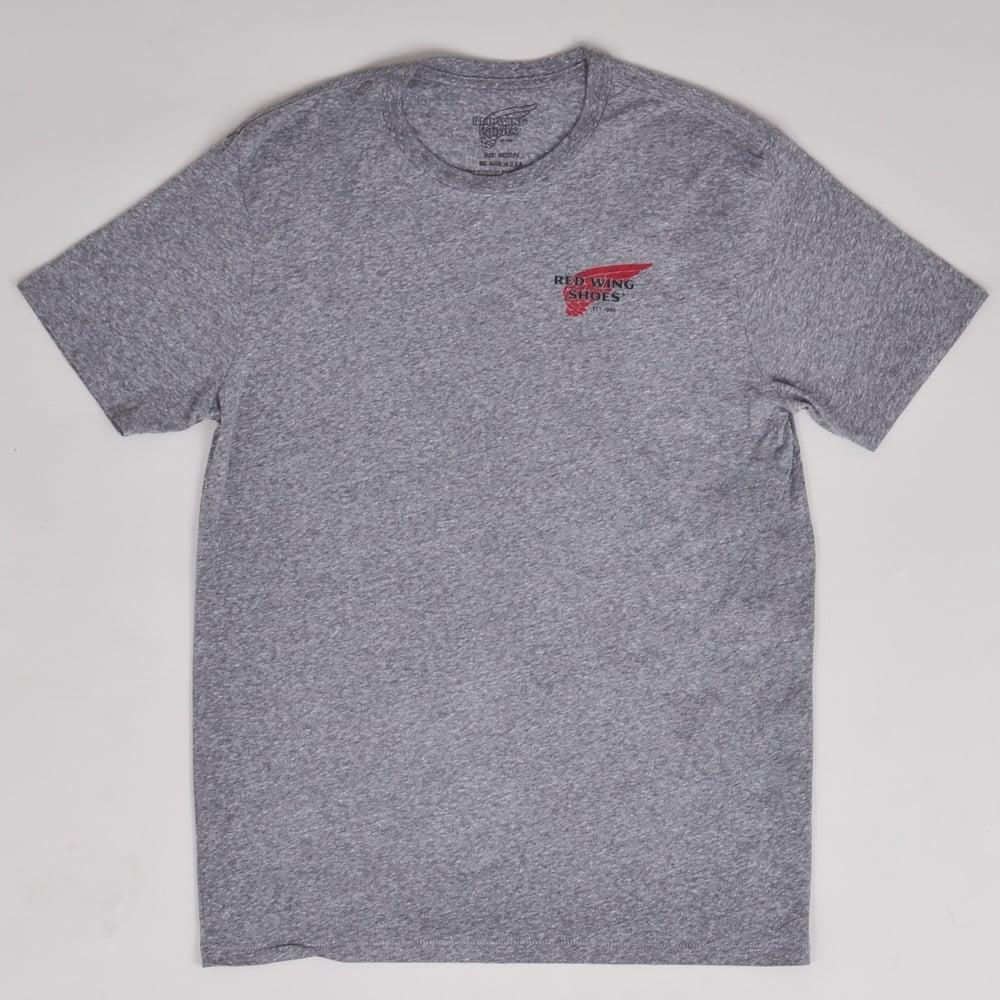 White Picture of Red Wing Logo - Red Wing Logo T-shirt - Grey