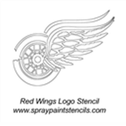 White Picture of Red Wing Logo - Red Wings Logo Stencil[1]