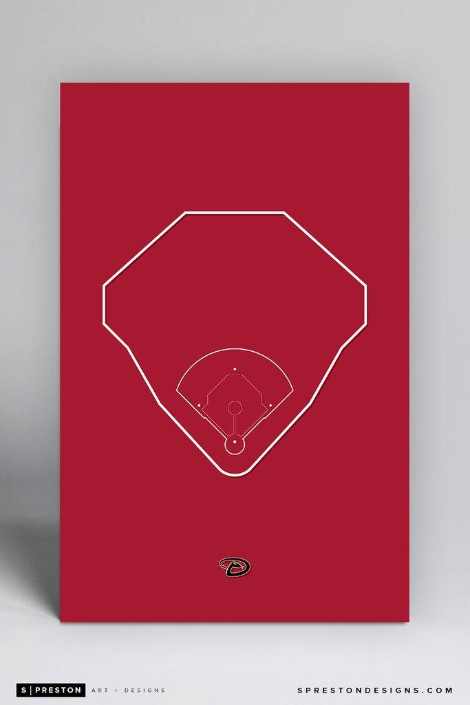Chase Field Logo - Outline Chase Field - Arizona Diamondbacks Ballpark Art Poster – S ...