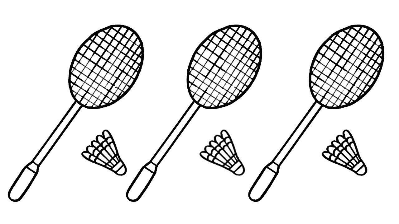 Badminton Bat Logo - How to draw badminton racket and shuttlecock | Coloring pages of ...