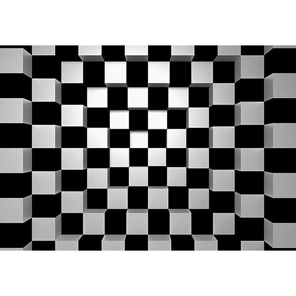 Black and White Squares Logo - DM968 - Black & White Squares Wall Mural - by Ideal Decor