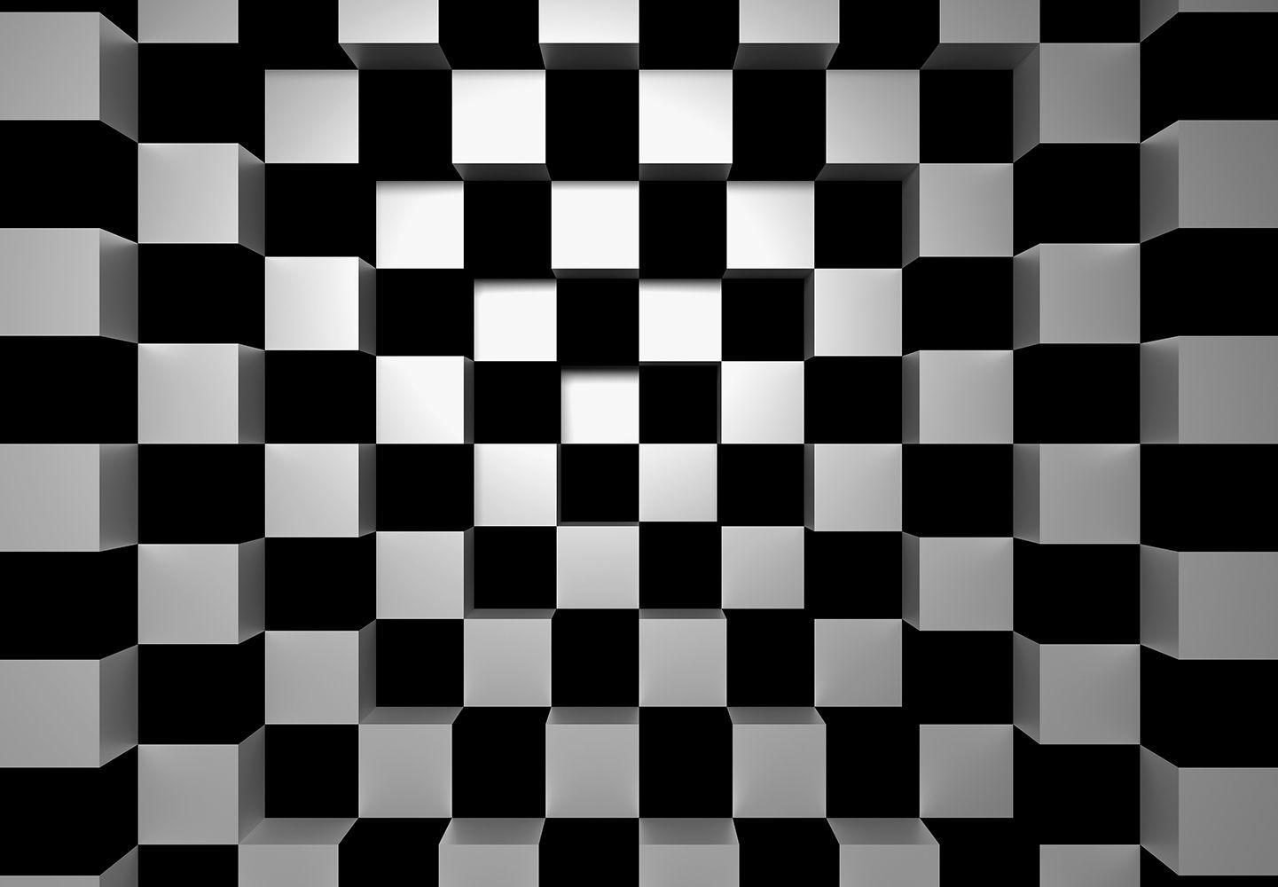 Black and White Squares Logo - Wizard Genius Wallpaper Wall Mural 00968 Black & White Squares Large