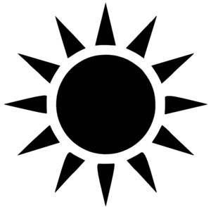 Black and White Sun Logo - Sun Black Clipart