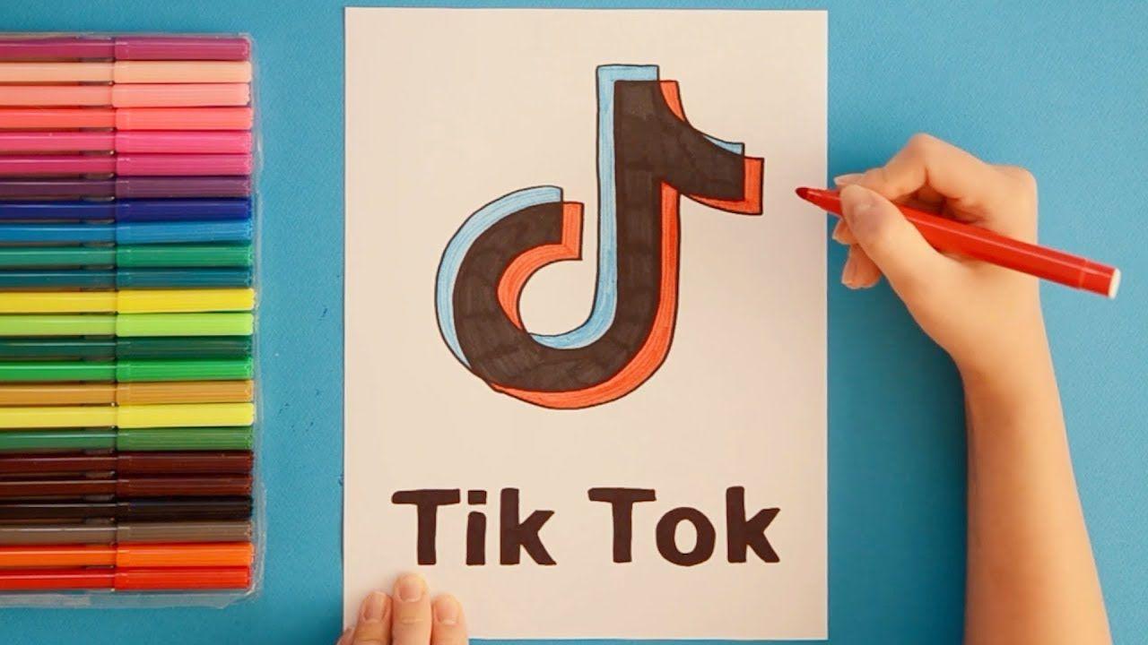 Tik Tok Logo - How to draw Tik Tok Logo - YouTube
