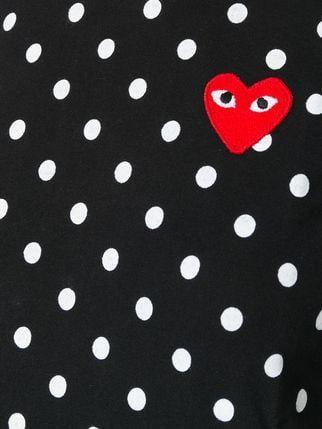 Comme Des Garcons Heart Logo - Comme Des Garçons Play Polka Dot Heart Logo T Shirt