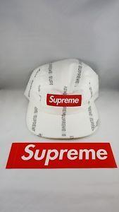 Red Box With White W Logo - Supreme Reflective Text Camp Cap NWT White Multi FW18 Red Box Logo