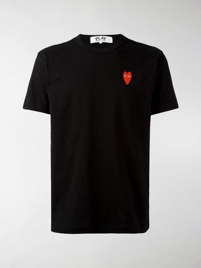 Comme Des Garcons Heart Logo - Comme Des Garçons Play black Cotton heart logo patch t-shirt ...