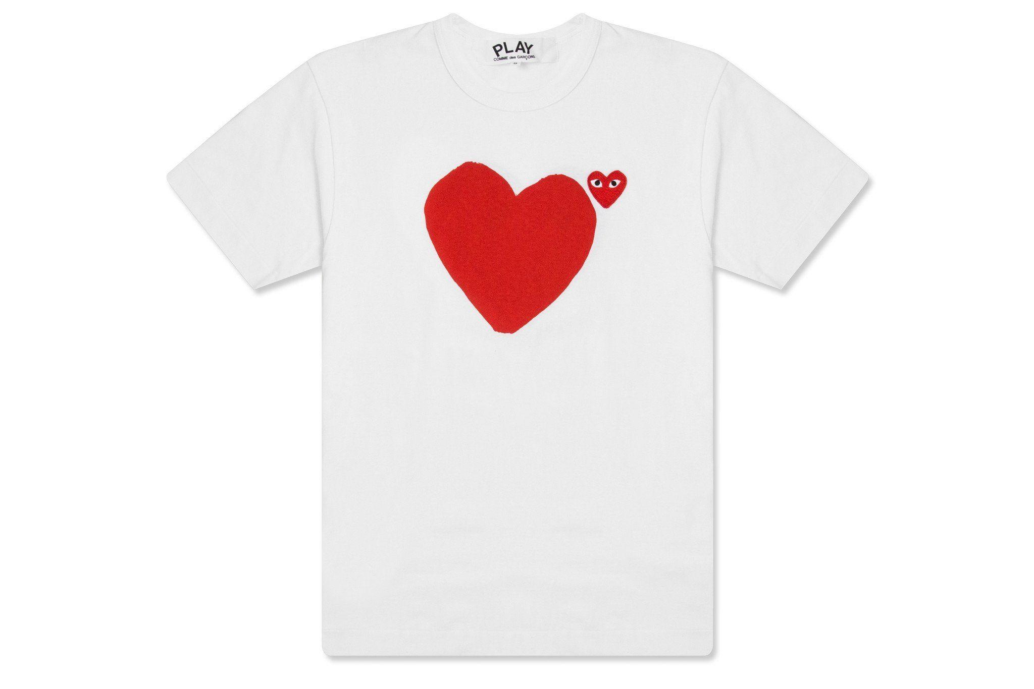 Comme Des Garcons Heart Logo - Comme Des Garcons PLAY Red Emblem No Eyes T Shirt
