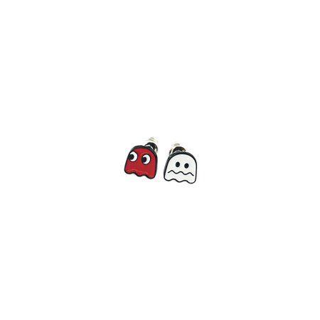 Red Box With White W Logo - Superheroes Brand - Pac-Man Red & White Ghosts Silver Tone Cartoon ...