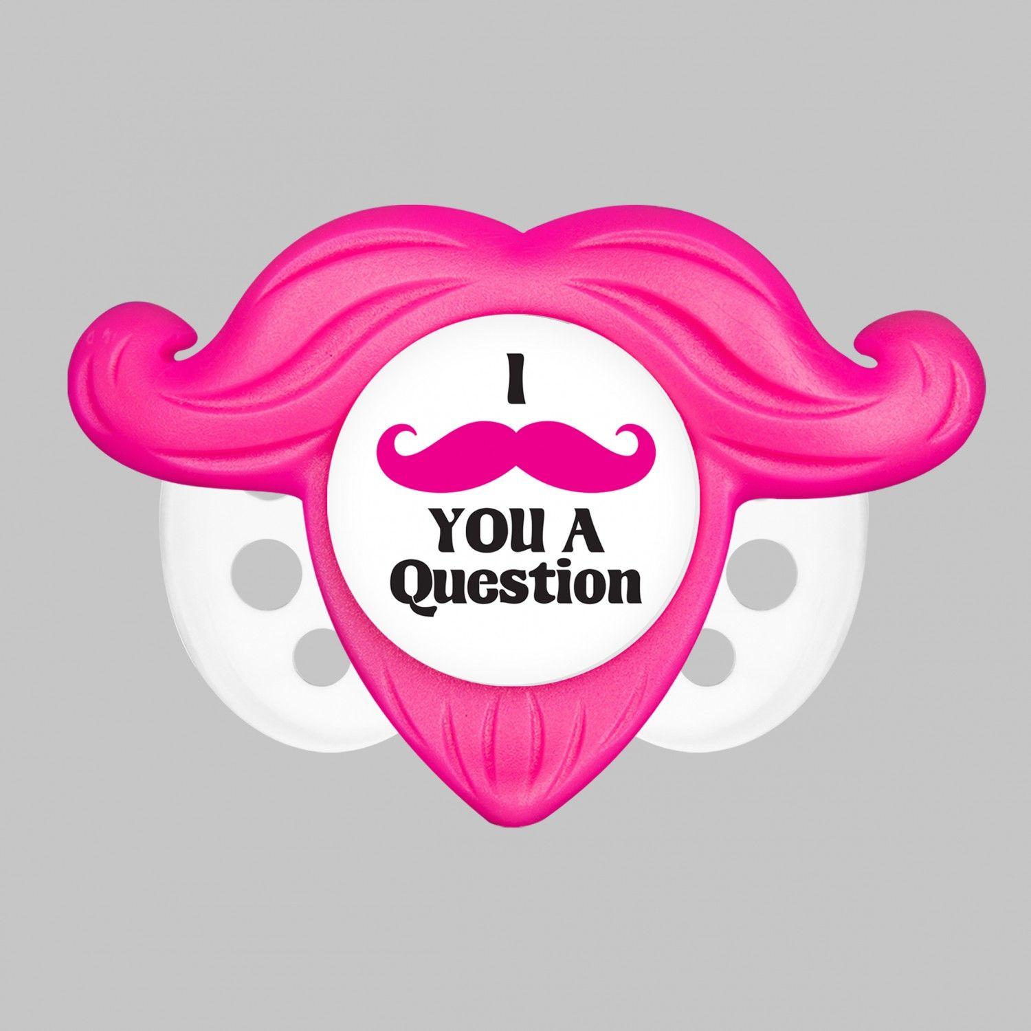 Pink Mustache Logo - Pink Mustache Pacifier - Kid's Stuff Superstore