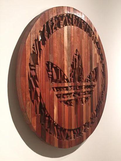 Adidas Wood Logo - My A.D.I.D.A.S - wooden sculpture - Art Loft