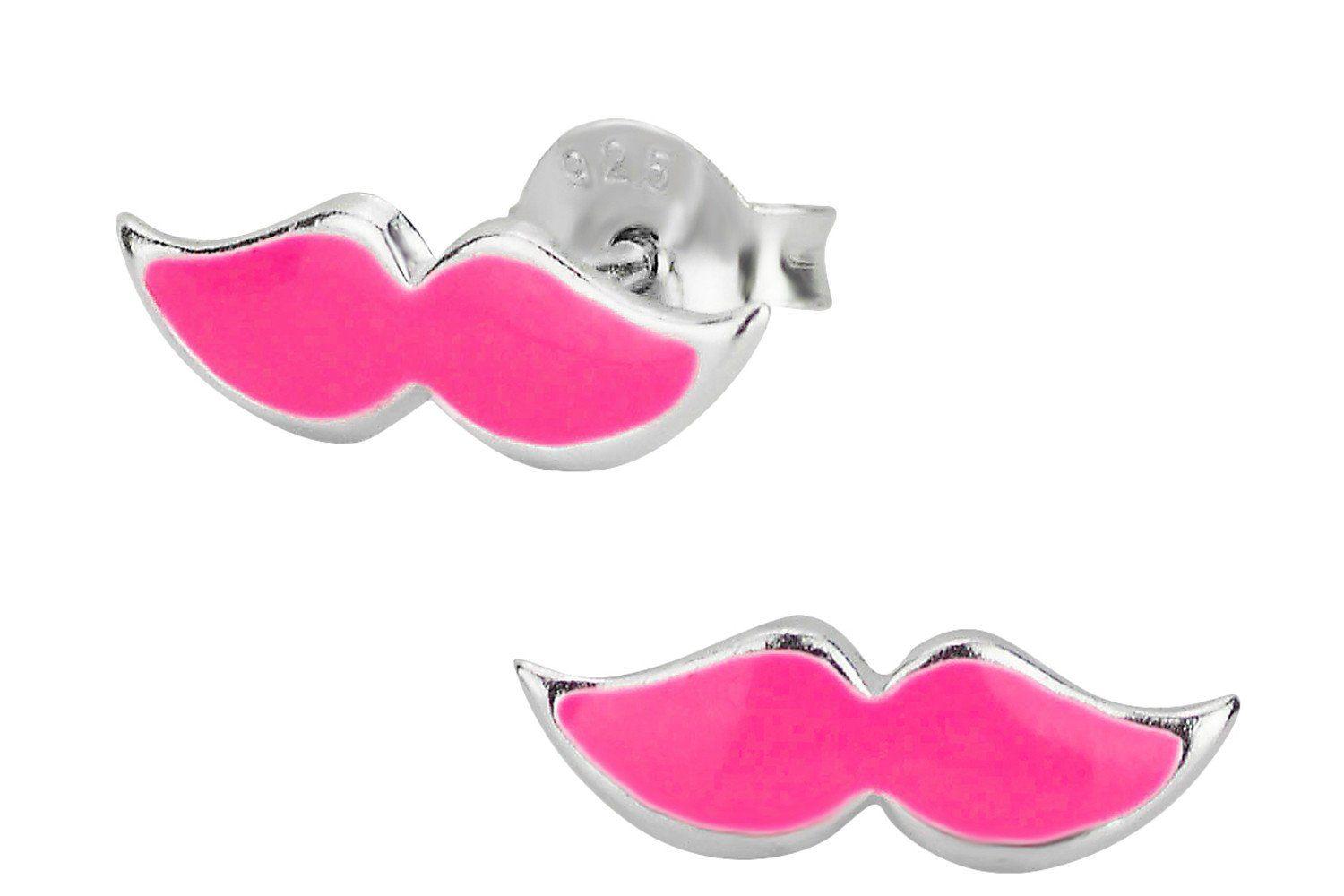 Pink Mustache Logo - Sterling Silver Pink Mustache Stud Earrings – Penny and Piper