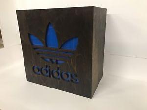 Adidas Wood Logo - Rare Wood Adidas Display 1 Sided | eBay