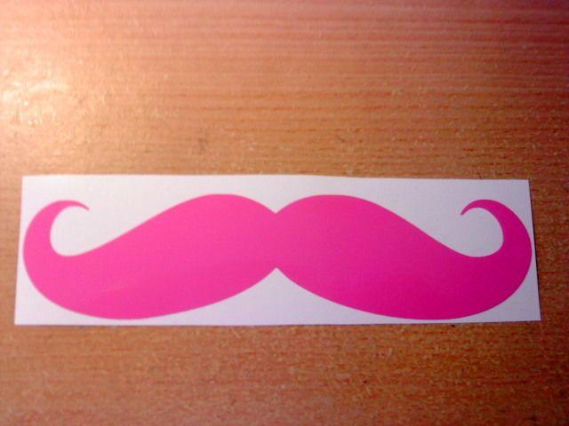 Pink Mustache Logo - Girls Pink Mustache Vinyl Car Sticker Wall Art Novelty Fun Decals ...