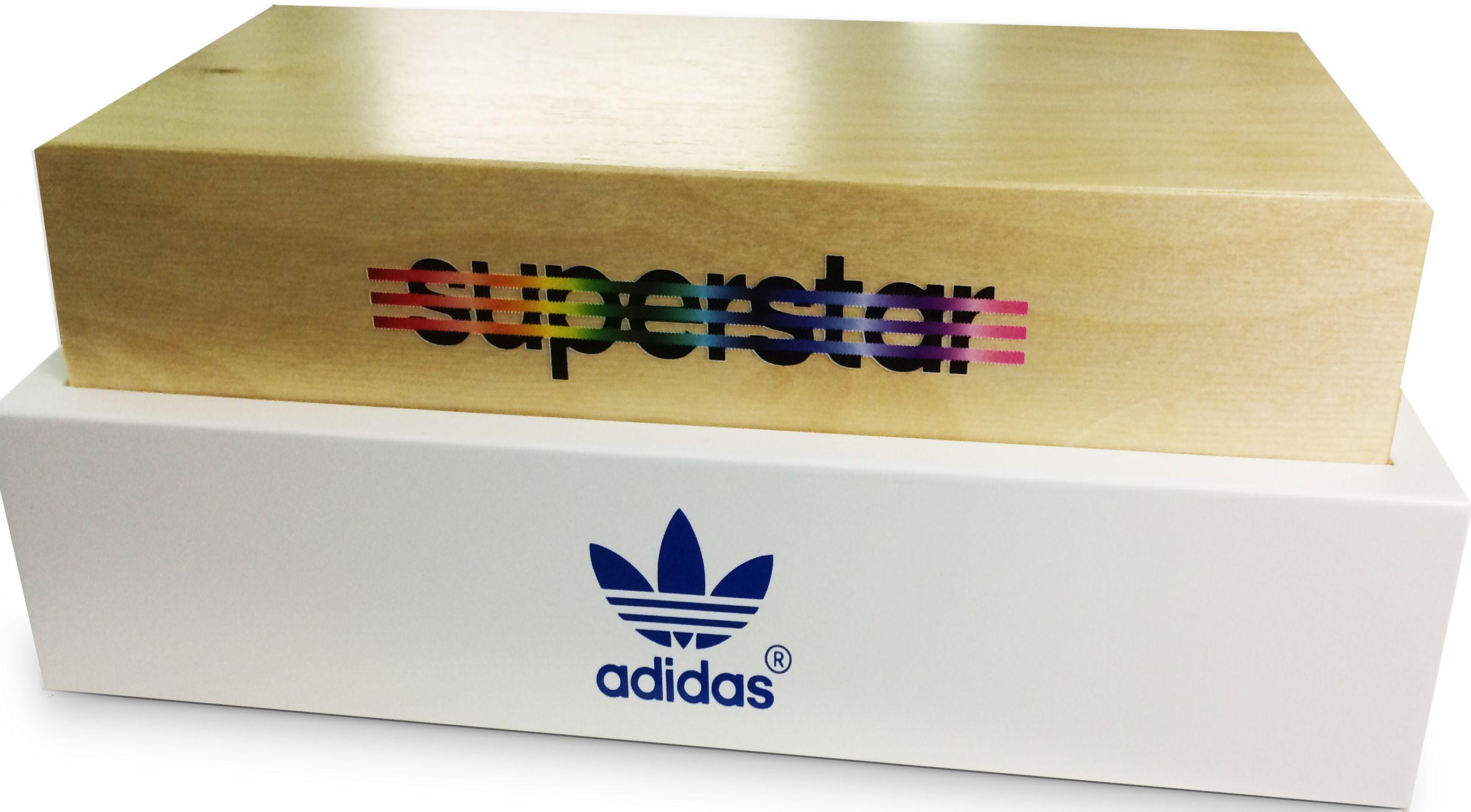 Adidas Wood Logo - Adidas Superstar Footwear Riser | PEP Retail Signage and Display