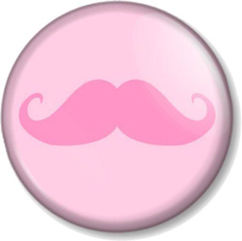 Pink Mustache Logo - Pink Moustache Pinback Button Badge Movember Tash Mustache Geek Cute
