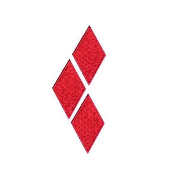 3 Red Diamonds Logo - 3.5 set of 3 RED diamonds Harley Quinn patch