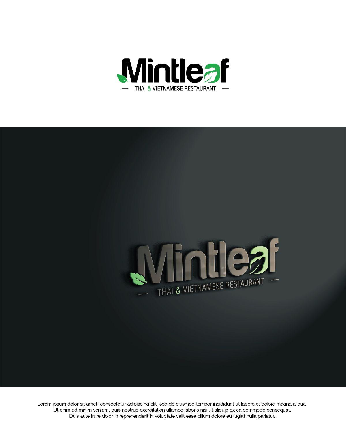 Men Black and White Restaurant Logo - Elegant, Playful, Restaurant Logo Design for Mintleaf Thai and ...