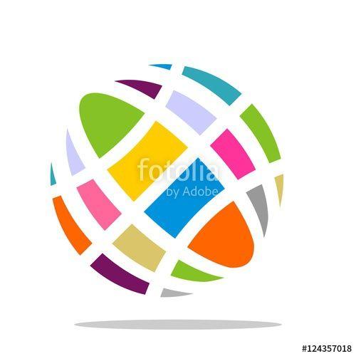 Colorful Globe Logo - Colorful Globe Pixel Stock Image And Royalty Free Vector Files