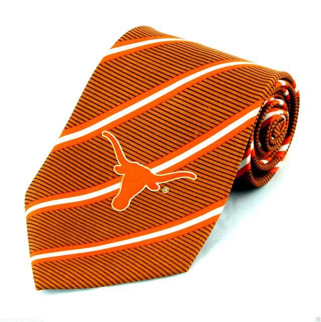 Striped Red N Logo - University of Texas Stripe Mens Silk Necktie NCAA College Logo Neck