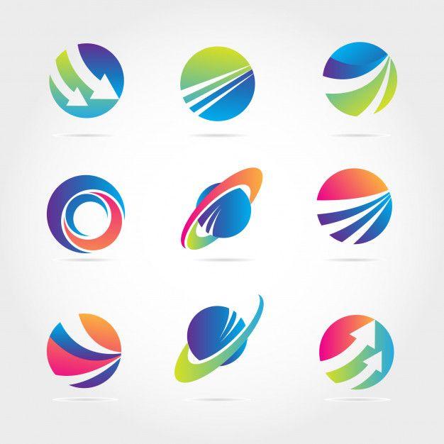 Colorful Globe Logo - Various colorful globe logo collection Vector | Premium Download