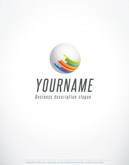 Colorful Globe Logo - Exclusive Design 3D colorful globe Logo FREE Business Card