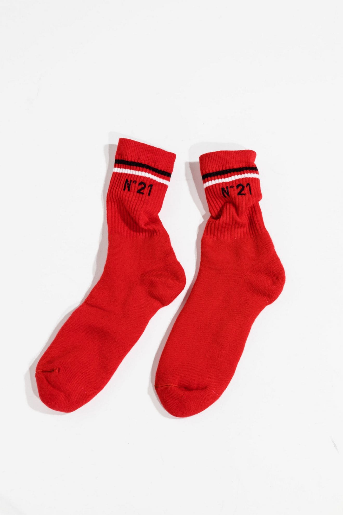 Striped Red N Logo - striped logo socks. N°21. Official Online Store