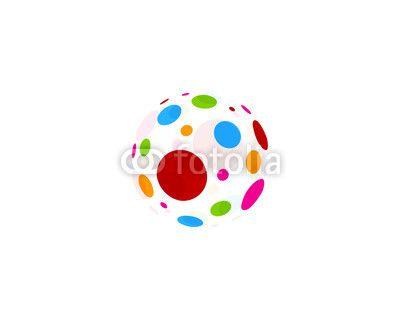 Colorful Globe Logo - Colorful Dot Globe Icon Logo Design Element. Buy Photo. AP Image