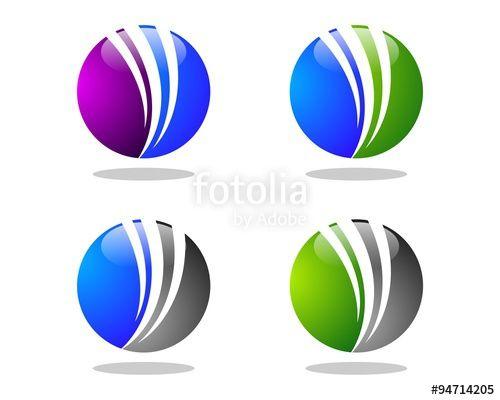 Colorful Globe Logo - abstract swoosh colorful globe logo