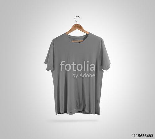 Clothing and Apparel Up Logo - Blank grey t-shirt front side view on hanger, design mockup ...