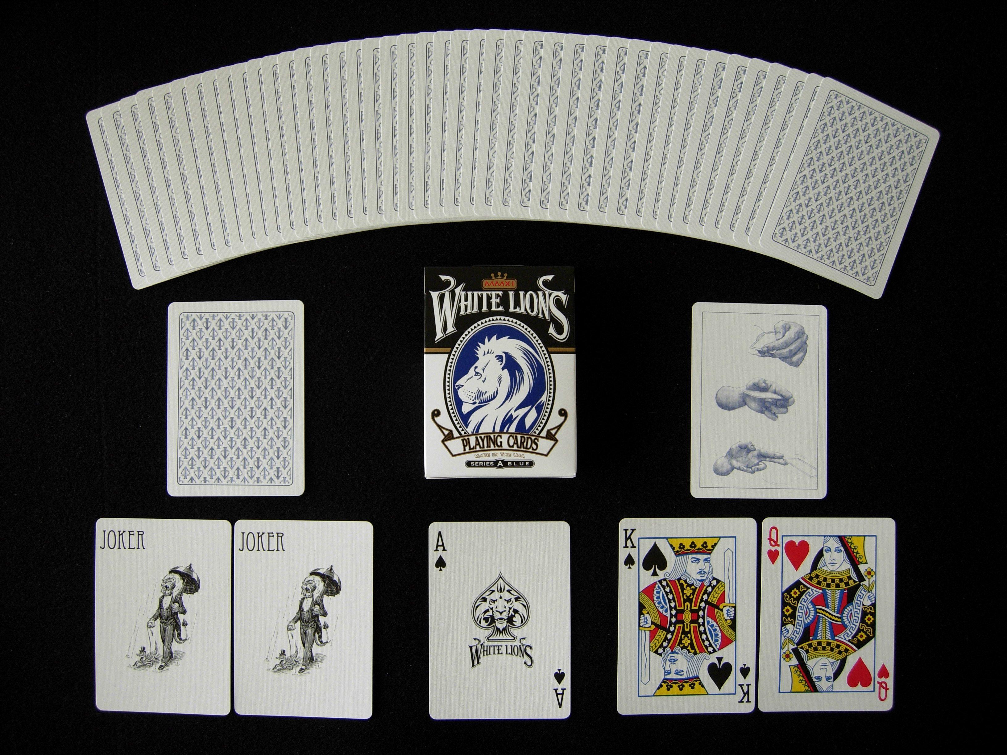 Red and White Lion Logo - Split Spades White Lions - Playing Cards Wiki