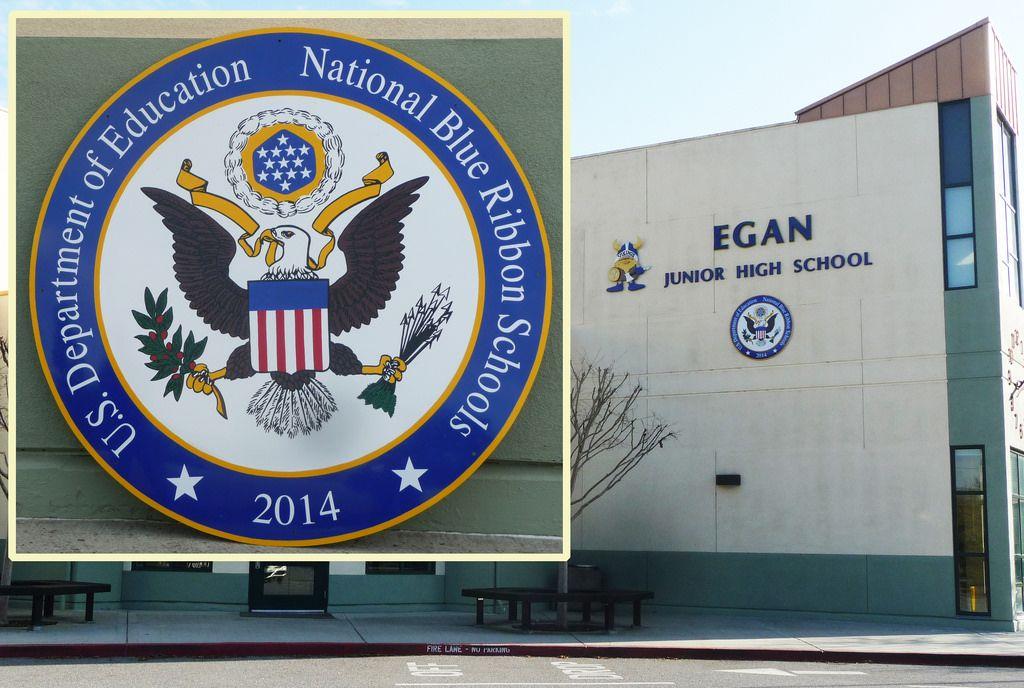 Blue Ribbon School Logo - National Blue Ribbon Schools Award Emblem, Egan Junior Hig