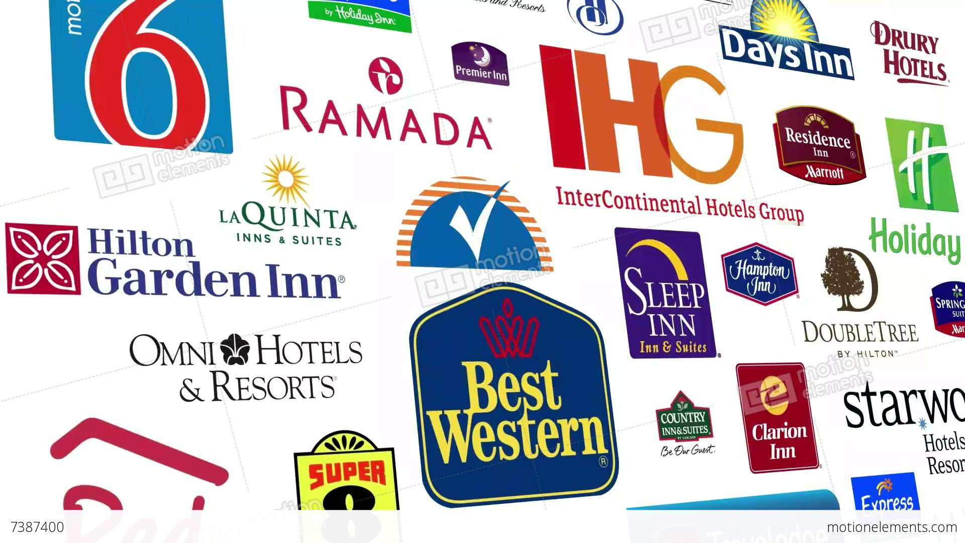Hotel Brand Logo - REVERSE* Hotel Brands Logo Loop Stock Animation | 7387400
