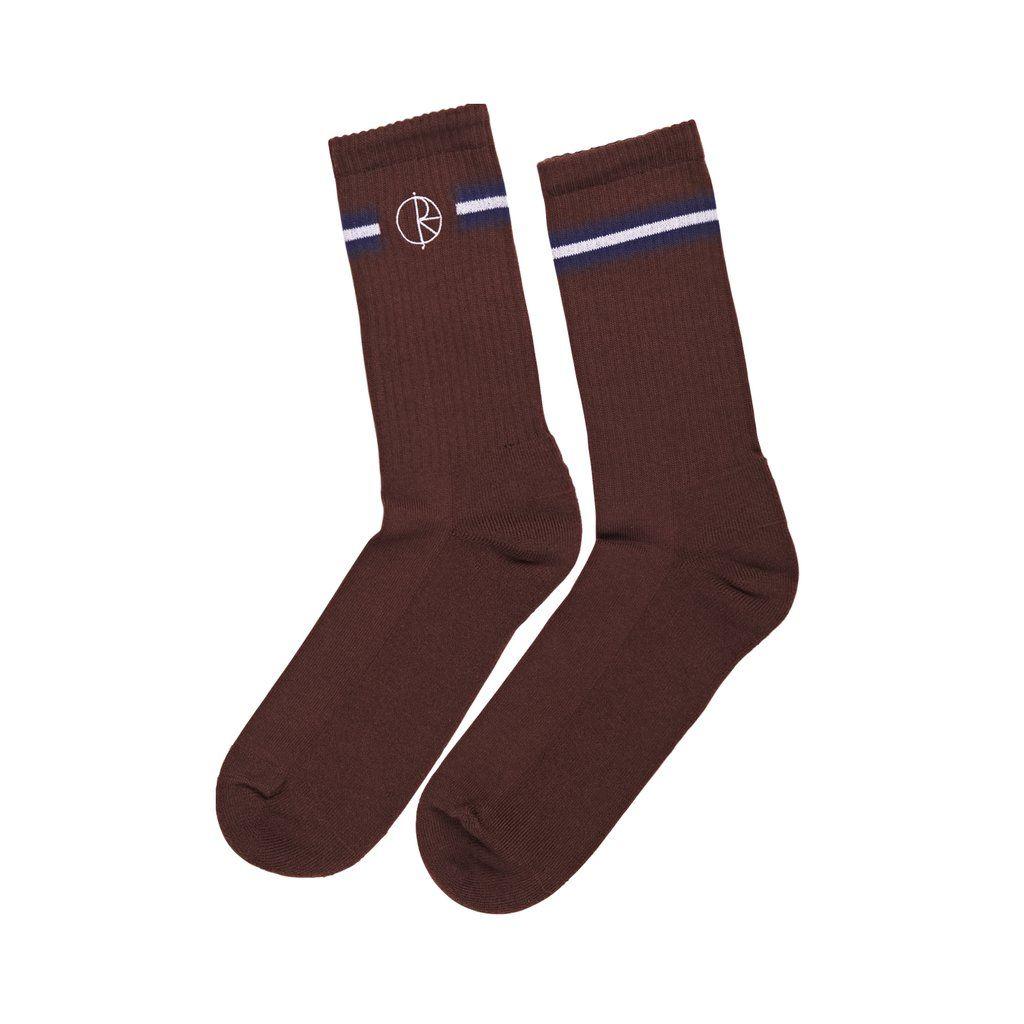 Brown Blue Logo - Polar Stroke Logo Socks / Blue