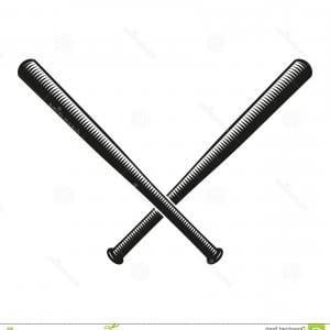 Baseball Bat Vector Logo - Stock Illustration Abstract Black Color Crossed Baseball Bats Logo ...