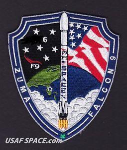 Zuma Falcon 9 Mission Logo - SPACEX Employee Numbered - ZUMA - FALCON 9 - USAF Launch ORIGINAL ...