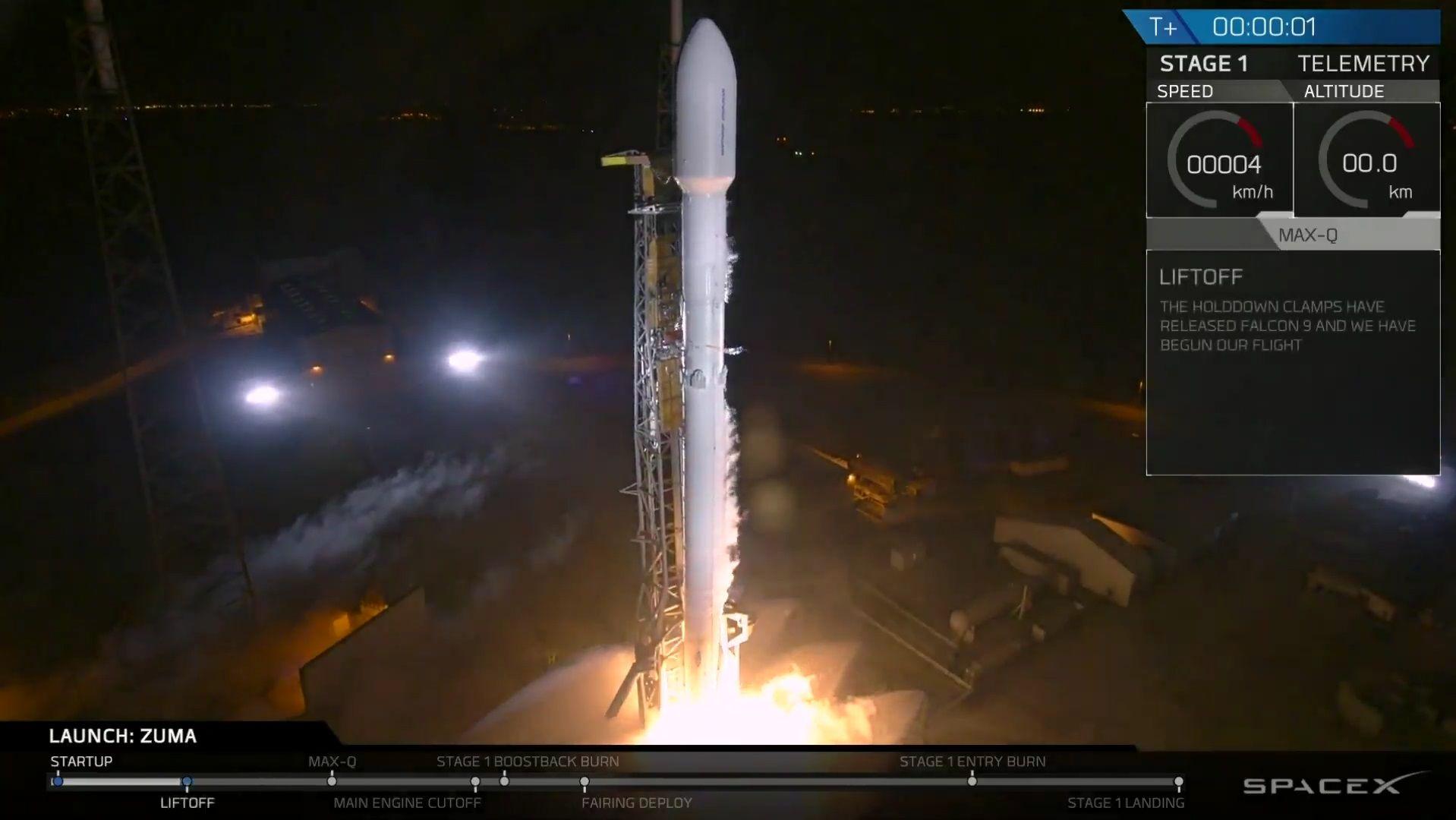 Zuma Falcon 9 Mission Logo - Top-Secret Zuma Spacecraft Blasts Off on First SpaceX Mission of ...