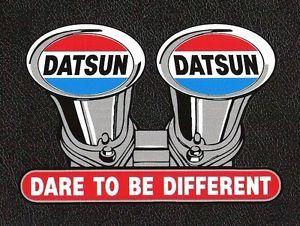 Datsun Racing Logo - Datsun Dare to be Different Sticker, Velocity Stacks, Sports Car ...