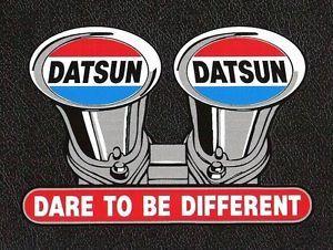 Datsun Racing Logo - Datsun Dare to be Different Sticker, Velocity Stacks, Sports Car