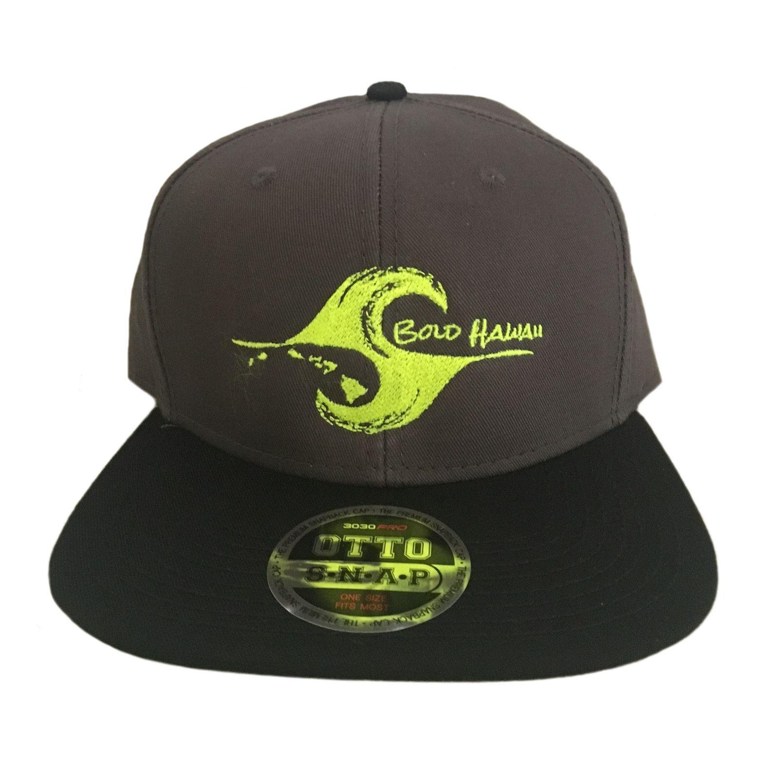 Gray W Logo - Pro Style Snapback Hat w/ Square Flat Visor, Charcoal Gray & Black w