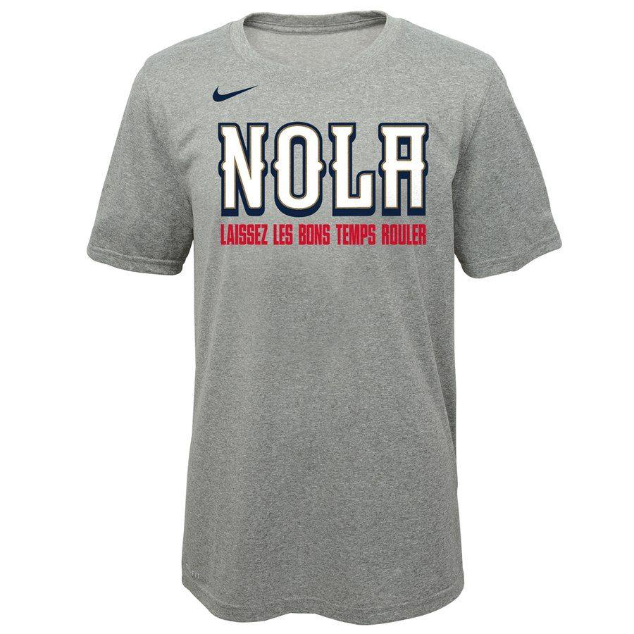Gray W Logo - Youth New Orleans Pelicans Nike Gray Earned Edition Logo Essential