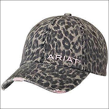 Gray W Logo - ARIAT WOMENS LADIES COWGIRL BASEBALL CAP LEOPARD GRAY W/ PINK LOGO ...