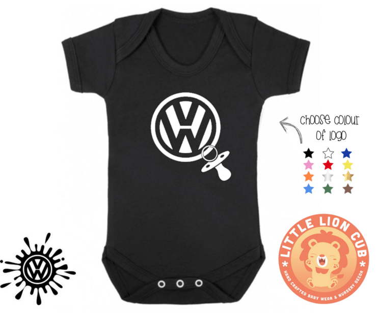 Cute VW Logo - VW logo Pacifier Dummy baby onesie bodysuit / VW baby grow /VeeDub ...
