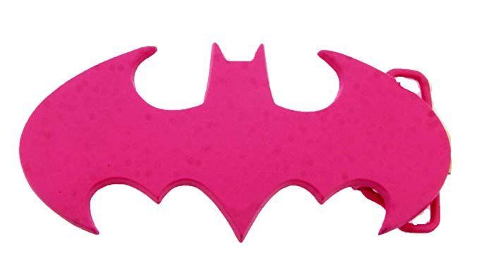 Girly Superhero Logo - Batman Belt Buckle Pink Symbol Die Cut Officially