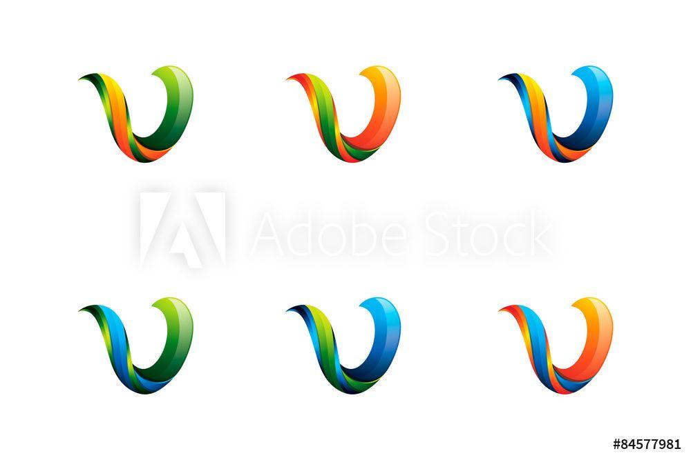Orange V Logo - Photo & Art Print Letter V logo template / set of letter V logo ...