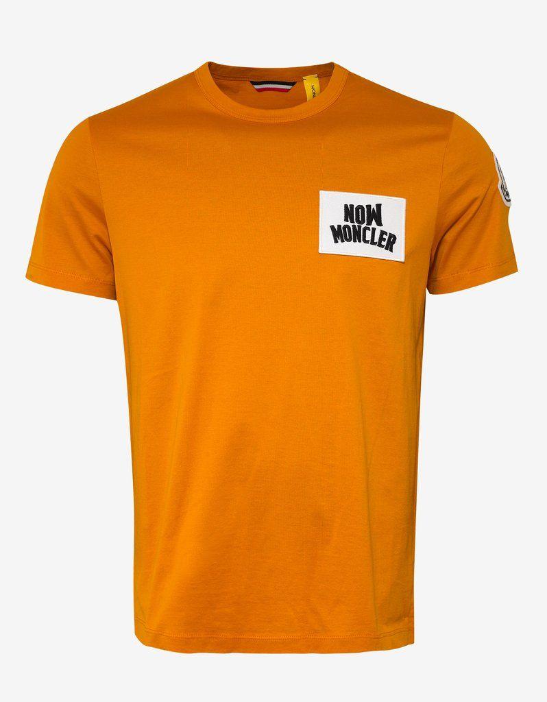 Orange V Logo - 2 Moncler 1952 Orange Moncler Now Logo T-Shirt – ZOOFASHIONS.COM