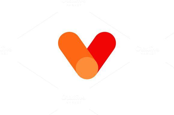 Orange V Logo - Abstract letter V logo design by Bureau on @creativemarket | A to Z ...