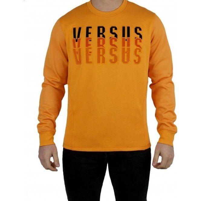 Orange V Logo - Versus Versace. V Versus 3 Versus Logo Sweatshirt in Orange
